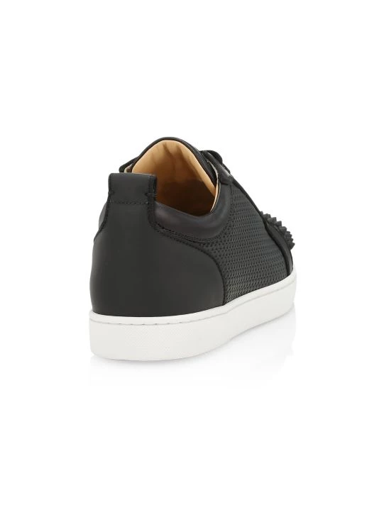 Christian Louboutin Louis Junior Spikes Orlato Woven Leather Low-Top Sneakers For Men - Image 3