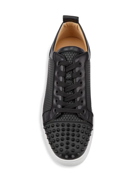 Christian Louboutin Louis Junior Spikes Orlato Woven Leather Low-Top Sneakers For Men - Image 5