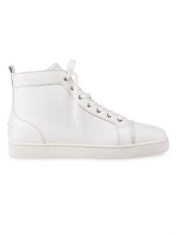 Christian Louboutin Louis Leather High-Top Sneakers For Men White