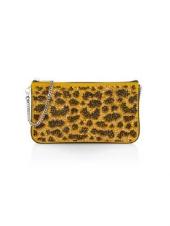 Christian Louboutin Loubila Embellished Suede Pouch-On-Chain