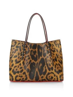 Christian Louboutin Cabarock Leopard-Print Leather Tote