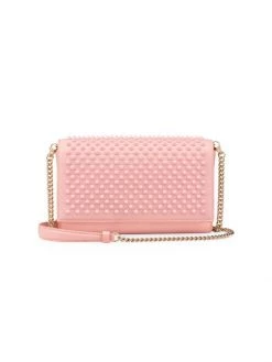 Christian Louboutin Paloma Spiked Leather Clutch-On-Strap