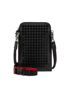 Christian Louboutin Loubilab Spiked Leather Crossbody Bag For Men Black