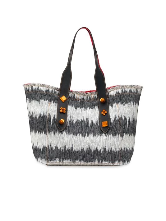 Christian Louboutin Medium Frangibus Embroidered Denim Tote - Image 4