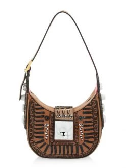 Christian Louboutin Carasky Embroidered Studded Shoulder Bag