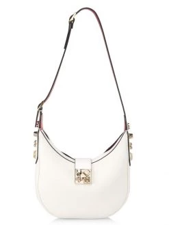 Christian Louboutin Small Carasky Empire Leather Studded Shoulder Bag Black Gold