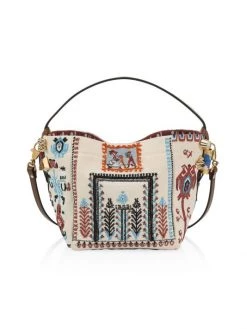 Christian Louboutin Greekaba Embroidered Canvas Top Handle Bag