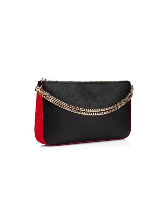 Christian Louboutin Loubila Leather Pouch-On-Chain Black Loubi - Image 2