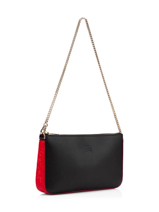 Christian Louboutin Loubila Leather Pouch-On-Chain Black Loubi - Image 4