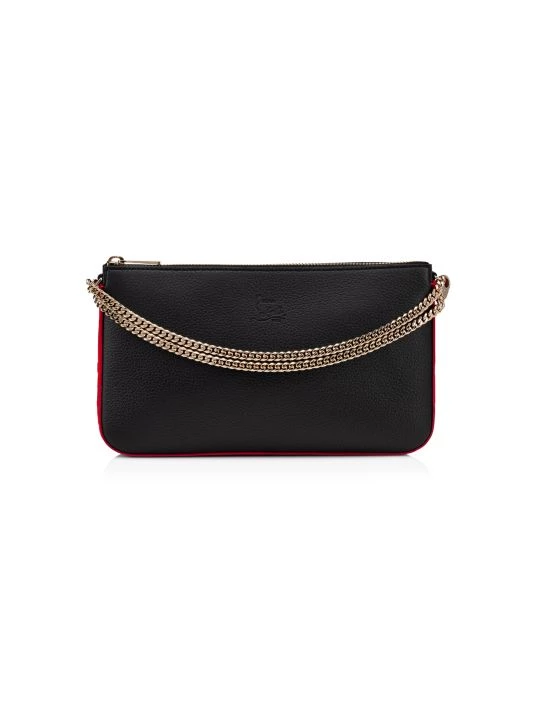 Christian Louboutin Loubila Leather Pouch-On-Chain Black Loubi - Image 6