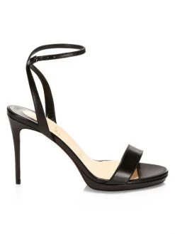 Christian Louboutin Loubi Queen 75 Leather Sandals Black