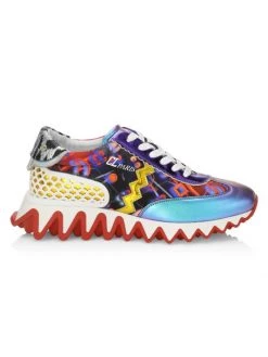 Christian Louboutin Loubishark Mixed-Print Sneakers