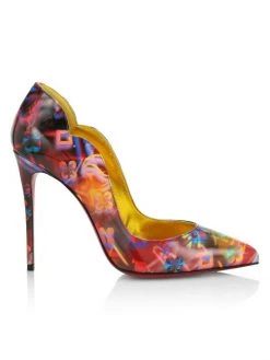 Christian Louboutin Hot Chick 100 Printed Leather Pumps