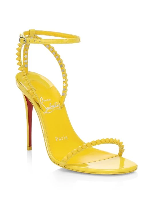 Christian Louboutin So Me Spike 100 Patent Leather Sandals Rosy - Image 2
