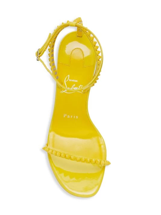 Christian Louboutin So Me Spike 100 Patent Leather Sandals Rosy - Image 5