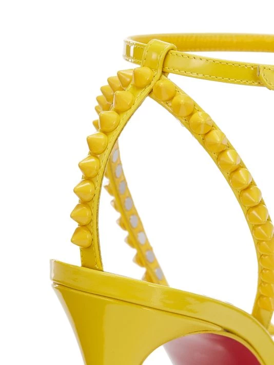 Christian Louboutin So Me Spike 100 Patent Leather Sandals Rosy - Image 6