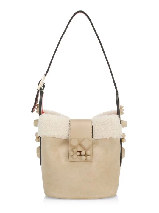 Christian Louboutin Carasky Shearling Bucket Bag