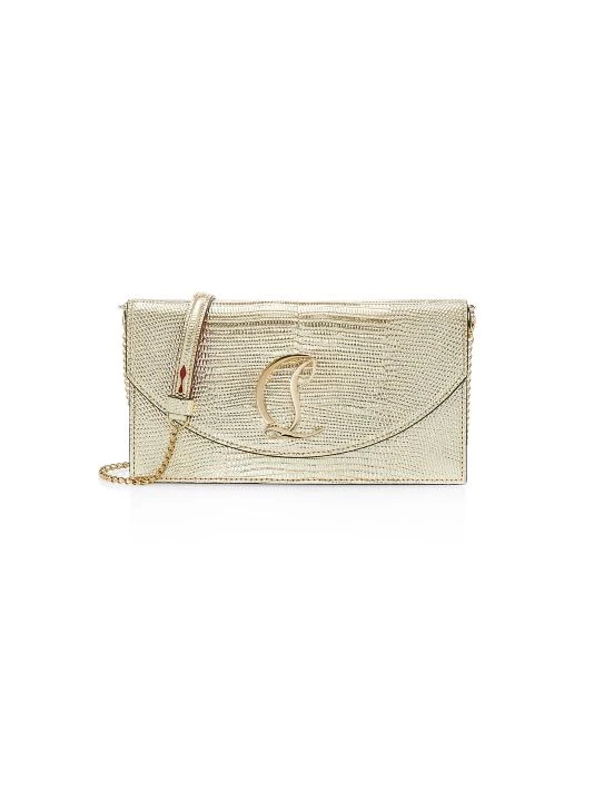 Christian Louboutin Loubi54 Metallic Leather Clutch-On-Strap