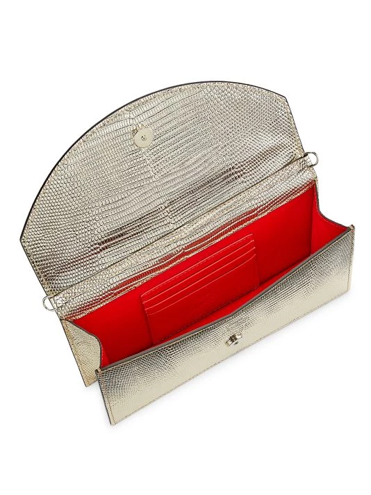 Christian Louboutin Loubi54 Metallic Leather Clutch-On-Strap - Image 3