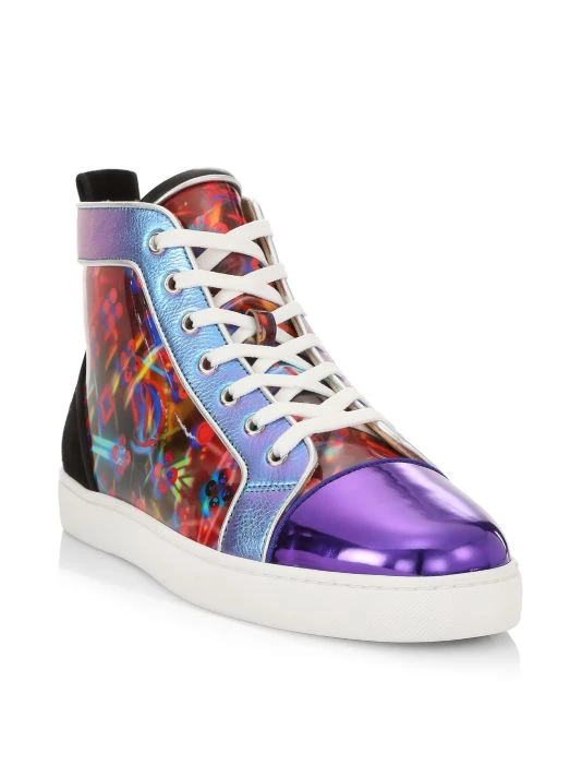 Christian Louboutin Louis Orlato Printed Leather Sneakers For Men - Image 2