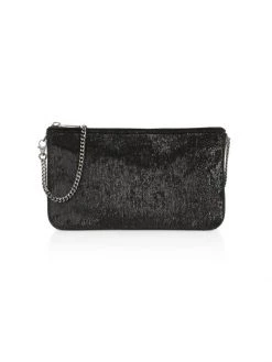 Christian Louboutin Loubila Shimmery Leather Pouch-On-Chain