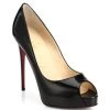 Christian Louboutin Very Privé 120 Peep-Toe Patent Leather Pumps Black