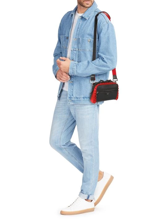 Christian Louboutin Leather & Cotton Studded Bracelet For Men - Image 2