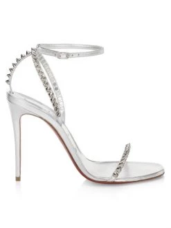 Christian Louboutin So Me Spike 100 Metallic Leather Sandals